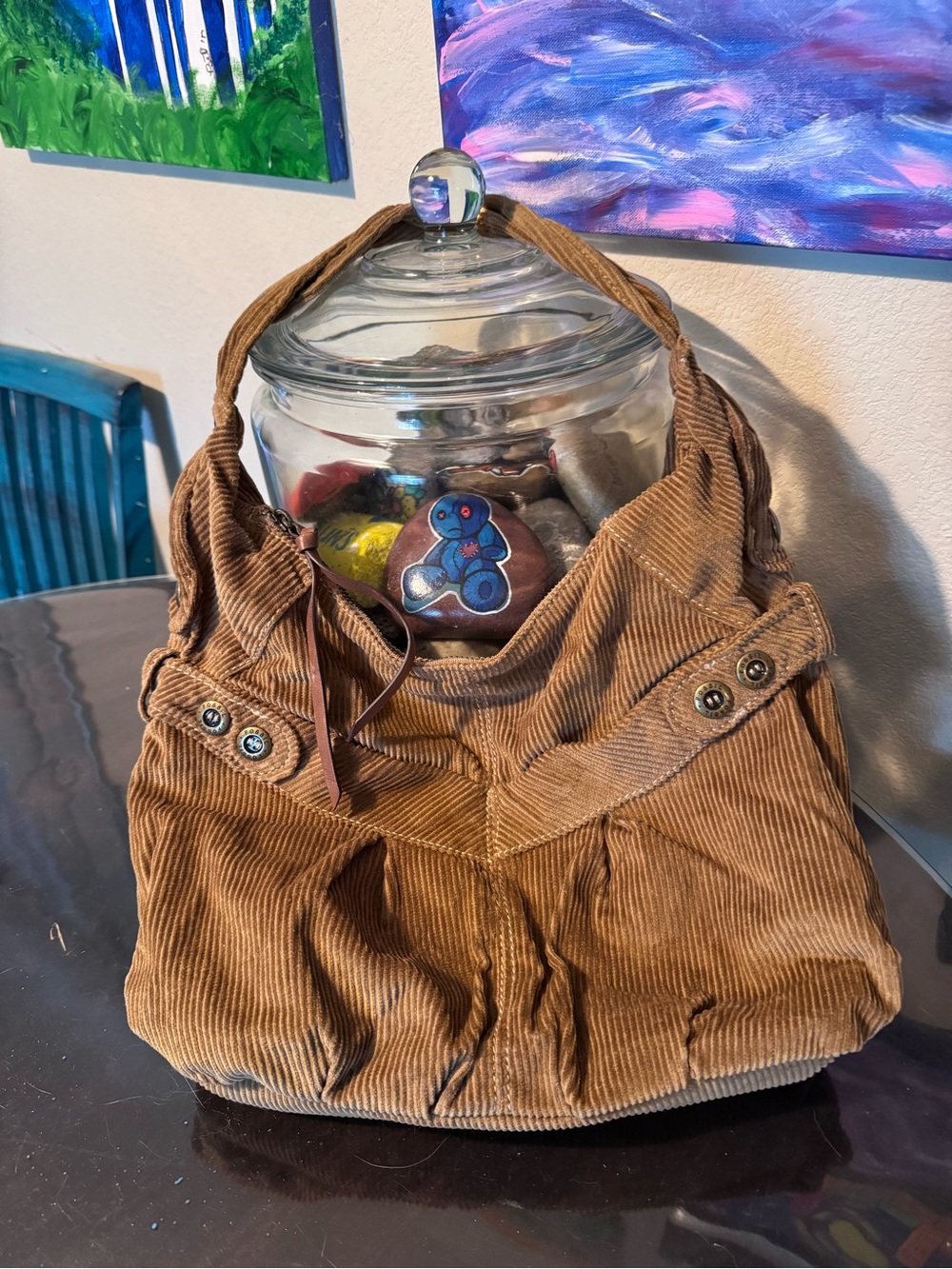 Fossil Brown Corduroy Shoulder Bag - Picture 2 of 4